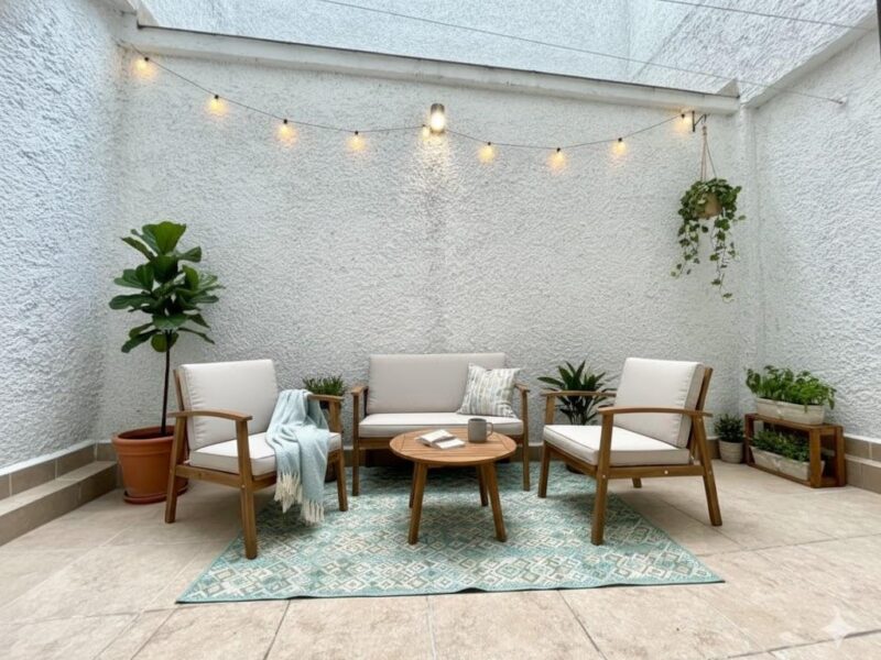 Departamento con patio privado y doble altura en Ciudad de los Deportes